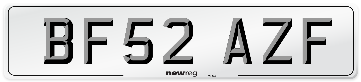 BF52 AZF Number Plate from New Reg